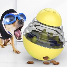 Dog Toys Food Ball Food Dispenser Training Balls Interactive Puppy Slow Feed Pet Tumbler Toy Dogs Puzzle Toys Pet Supplies (Color: Yellow)