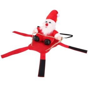 Pet Christmas Costumes Red Winter Coat for Dog Riding Santa Claus with Bell Clothes New Year Outfit Cosplay Costumes Party Dress Up For Dogs (size: M)