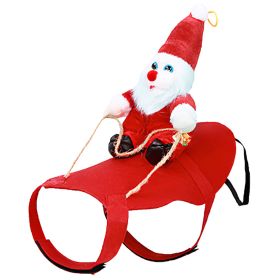 Pet Christmas Costumes Red Winter Coat for Dog Riding Santa Claus with Bell Clothes New Year Outfit Cosplay Costumes Party Dress Up For Dogs (size: L)