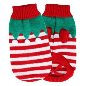 Pet Christmas Turtleneck Sweater Dog Christmas Clothes Snowman Stripes Costume Winter Holiday Sweater for Small Medium Puppy Dogs (Type: Furball, size: M)