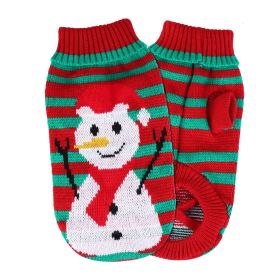 Pet Christmas Turtleneck Sweater Dog Christmas Clothes Snowman Stripes Costume Winter Holiday Sweater for Small Medium Puppy Dogs (Type: Snowman, size: S)